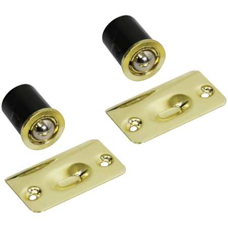 Design House 1" Long Zinc Ball Catch - Pack of 2 Polished Brass