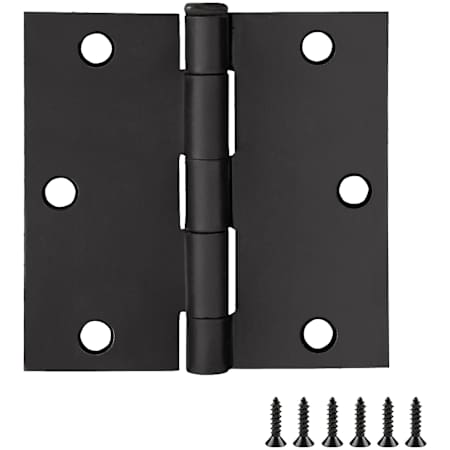 Design House 3-1/2" x 3-1/2" Butt Square Corner Surface Mount Door Hinge - Pack of 3 Matte Black
