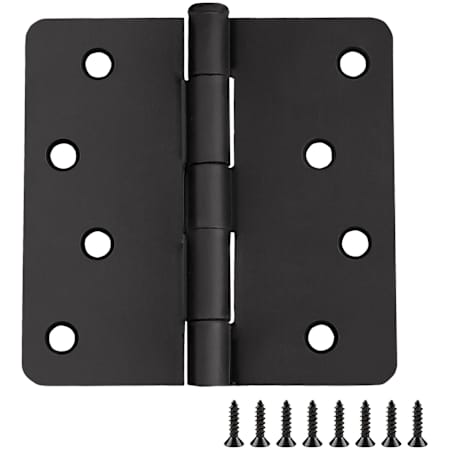 Design House 4" x 4" Butt 1/4" Radius Corner Surface Mount Door Hinge - Pack of 3 Matte Black