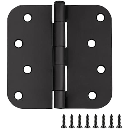 Design House 4" x 4" Butt 5/8" Radius Corner Surface Mount Door Hinge - Pack of 3 Matte Black