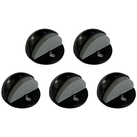 Design House 1-3/4 Inch Floor Mounted Dome Door Stop - Pack of 5 Matte Black