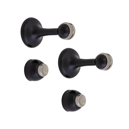 Design House 4 Inch Floor Mounted Gooseneck Door Stop - Pack of 2 Matte Black