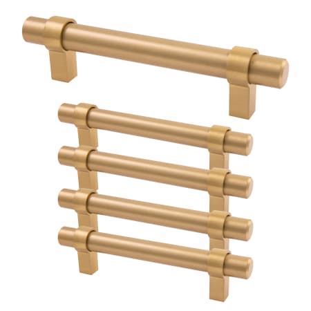 Design House Emery 3-3/4 Inch Center to Center Bar Cabinet Pull - Pack of 5 Satin Gold