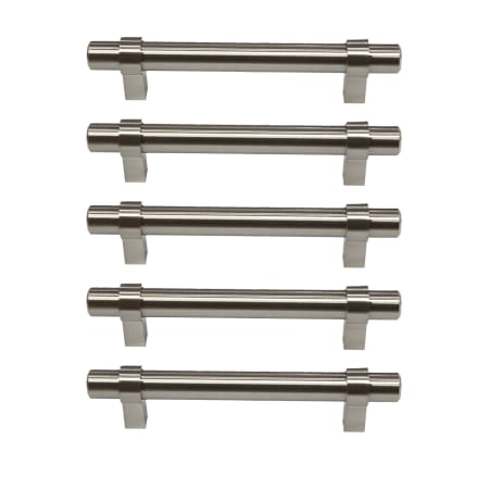 Design House Emery 3-3/4 Inch Center to Center Bar Cabinet Pull - Pack of 5 Satin Nickel