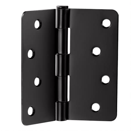 Design House 4" x 4" Butt 1/4" Radius Corner Surface Mount Door Hinge - Pack of 6 Matte Black