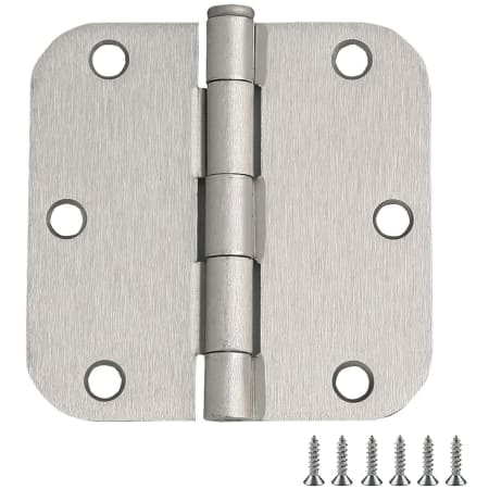 Design House 3-1/2" x 3-1/2" Plain Bearing 5/8" Radius Corner Surface Mount Door Hinge - Pack of 6 Satin Nickel