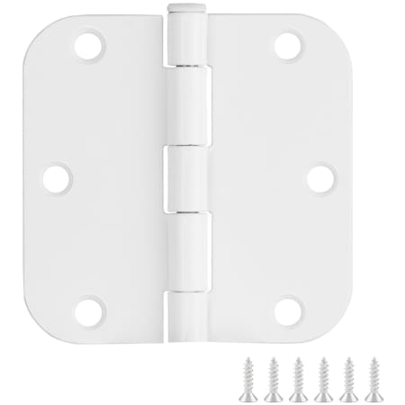 Design House 3-1/2" x 3-1/2" Plain Bearing 5/8" Radius Corner Surface Mount Door Hinge - Pack of 12 White