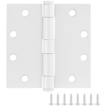 Design House 4-1/2" x 4-1/2" Plain Bearing Square Corner Surface Mount Door Hinge - Pack of 12 White