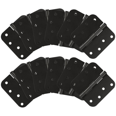 Design House 4" x 4" Plain Bearing 5/8" Radius Corner Surface Mount Door Hinge - Pack of 12 Oil Rubbed Bronze