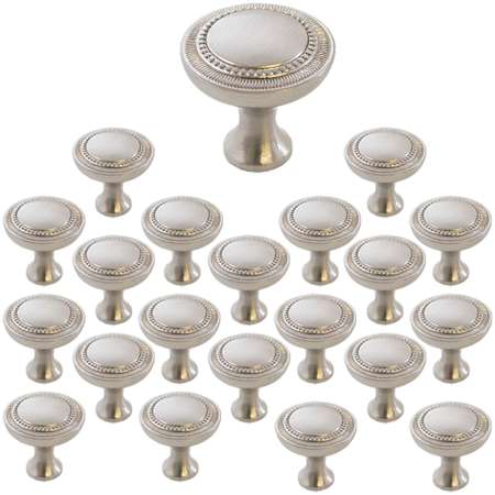 Design House Regal 1-1/4 Inch Mushroom Cabinet Knob - Pack of 20 Brushed Nickel