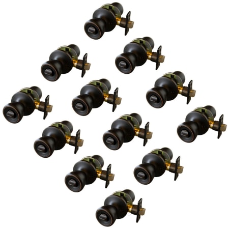 Design House Terrace Privacy Door Knob Set with Round Rose - Pack of 12 Oil Rubbed Bronze