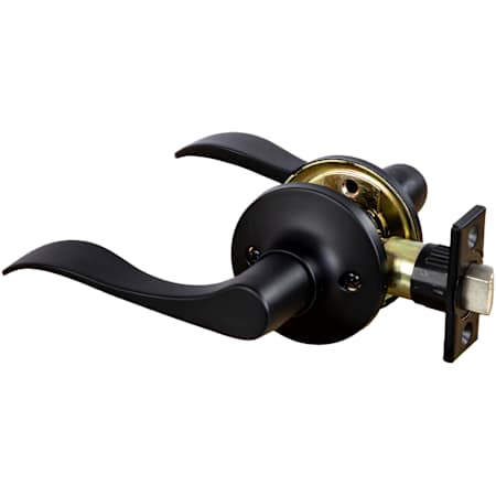 Design House Stratford Passage Door Lever Set with Round Rose - Pack of 12 Matte Black