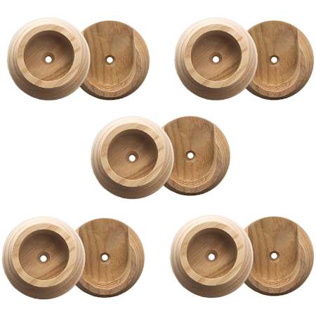 Design House Round Wooden Closet Rod Holder - Pack of 5 Natural Wood