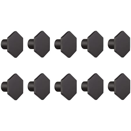 Design House Hexagon 1-3/16 Inch Geometric Cabinet Knob - Pack of 10 Matte Black