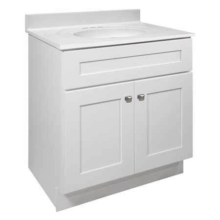 Design House Brookings 31" Free Standing Single Basin Vanity Set with Cabinet and Cultured Marble Vanity Top - 4" Faucet Centers White