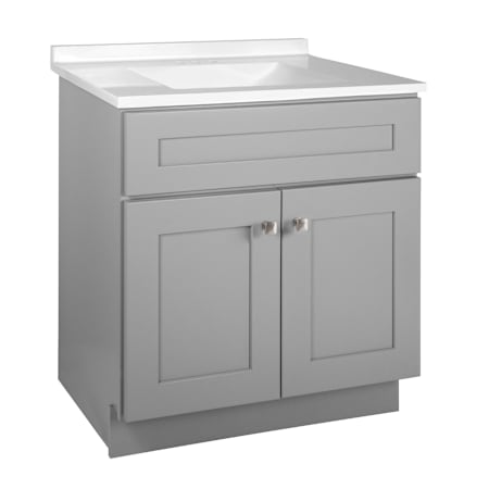 Design House Brookings 32" Free Standing Single Basin Vanity Set with Cabinet and Cultured Marble Vanity Top Gray