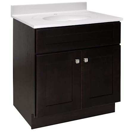 Design House Brookings 32" Free Standing Single Basin Vanity Set with Cabinet and Cultured Marble Vanity Top Espresso