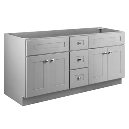 Design House Brookings 60" Double Free Standing Vanity Cabinet - Less Vanity Top Gray