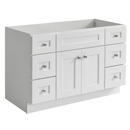 Design House Brookings 48" Single Free Standing Vanity Cabinet Only - Less Vanity Top White