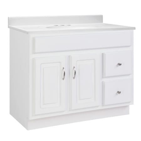 Design House Concord 36" Free Standing Single Basin Vanity Set with Cabinet and Cultured Marble Vanity Top White