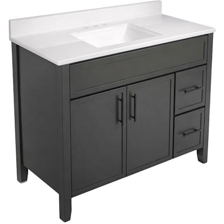 Design House Dawson 36" Free Standing Single Basin Vanity Set with Cabinet and Marble Vanity Top Iron Ore