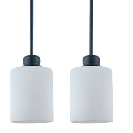 Design House Haddie 6" Wide Mini Pendant with Frosted Glass Shades - Set of Two Matte Black