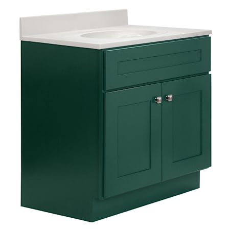 Design House Brookings 32" Free Standing Single Basin Vanity Set with Cabinet and Cultured Marble Vanity Top Hunt Club