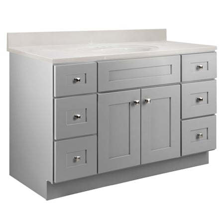 Design House Brookings 48" Free Standing Single Basin Vanity Set with Cabinet and Cultured Marble Vanity Top Gray