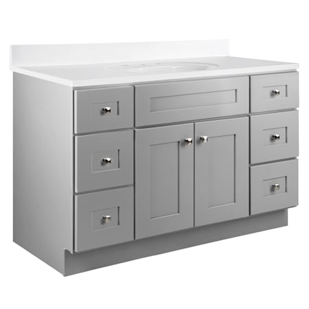 Design House Brookings 48" Free Standing Single Basin Vanity Set with Cabinet and Cultured Marble Vanity Top Gray