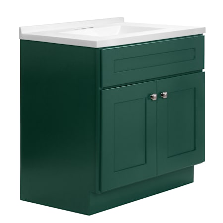 Design House Brookings 31" Free Standing Single Basin Vanity Set with Cabinet and Cultured Marble Vanity Top Hunt Club