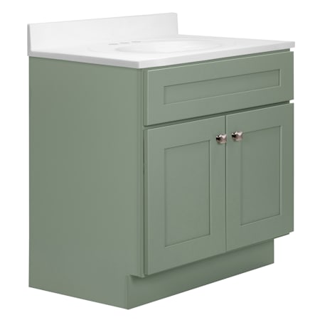 Design House Brookings 32" Free Standing Single Basin Vanity Set with Cabinet and Cultured Marble Vanity Top Evergreen Fog