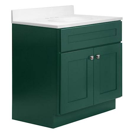Design House Brookings 32" Free Standing Single Basin Vanity Set with Cabinet and Cultured Marble Vanity Top Hunt Club