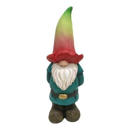 Design House 12 Inch Tall Garden Gnome with Flower Hat Lawn Decoration N/A