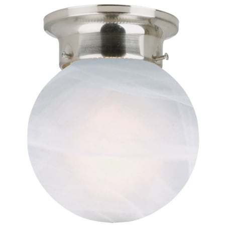 Design House Millbridge 6" Wide Flush Mount Globe Ceiling Fixture with Frosted Glass Shade Satin Nickel