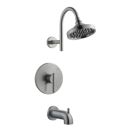 Design House Single Handle Tub And Shower Pressure Balanced with Single Function Shower Head & Valve Satin Nickel
