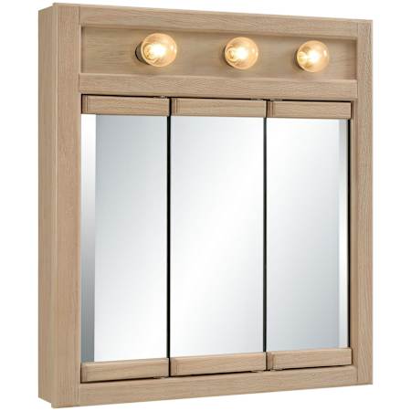Design House Richland 24" x 30" Framed Triple Door Medicine Cabinet Nordic Blonde