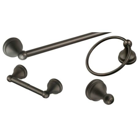 Design House Bathroom Accessory Set with 24" Towel Bar, Towel Ring, Toilet Paper Holder, and Robe Hook Oil Rubbed Bronze