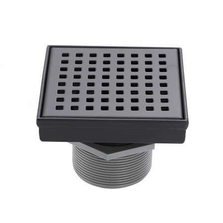 Design House 4" Square Shower Drain Matte Black