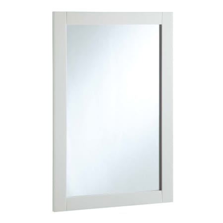 Design House 20" Wall Mounted Mirror with Wooden Frame and Plain Glass Edge White