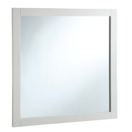 Design House 30" Wall Mounted Mirror with Wooden Frame and Plain Glass Edge White