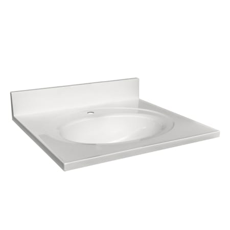 Design House 25" Cultured Marble Vanity Top with Backsplash Solid White