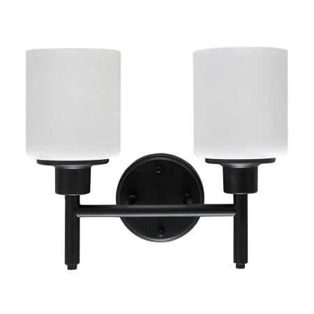 Design House Aubrey 2 Light 13" Wide Vanity Light with Frosted Glass Shades Matte Black