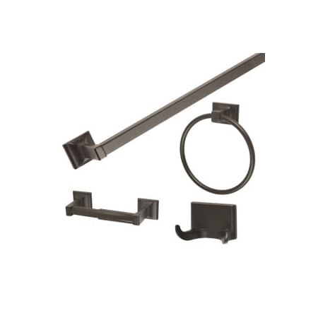 Design House Millbridge Four Piece Accessory Kit with Towel Bar, Paper Holder, Robe Hook, and Towel Ring Oil Rubbed Bronze