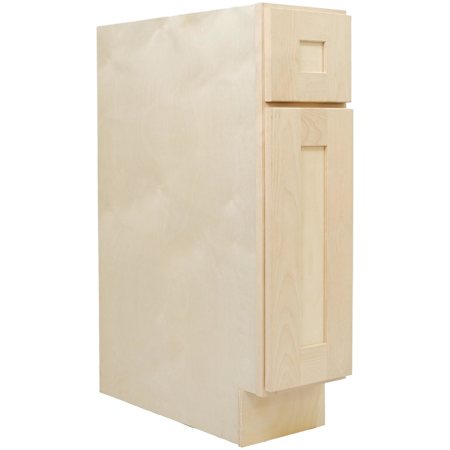 Design House Brookings 9" Wide x 34-1/2" Tall Single Door Base Cabinet with Single Drawer Unfinished Birch
