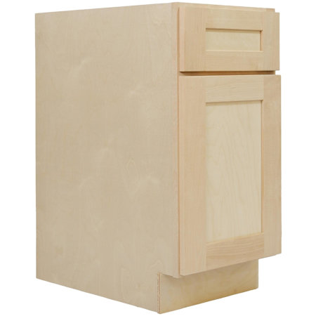 Design House Brookings 12" Wide x 34-1/2" Tall Single Door Base Cabinet with Single Drawer Unfinished Birch