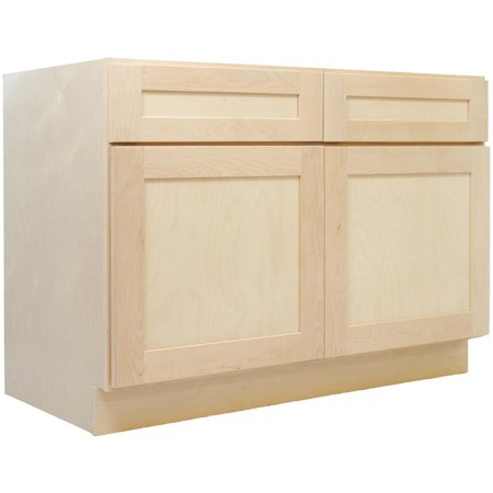 Design House Brookings 48" Wide x 34-1/2" Tall Double Door Base Cabinet with Double Drawers Unfinished Birch