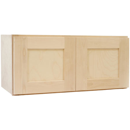 Design House Brookings 30" Wide x 18" Tall Double Door Bridge Wall Cabinet Unfinished Birch