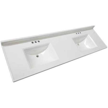 Design House Camilla I 73" Cultured Marble Vanity Top with Integrated Backsplash Solid White