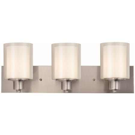 Design House Penn 3 Light 24" Wide Vanity Light with Frosted Glass Shades Satin Nickel
