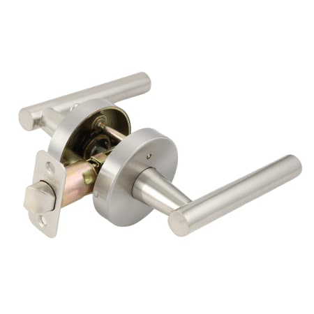Design House Eastport Privacy Door Lever Set With Round Rose Satin Nickel